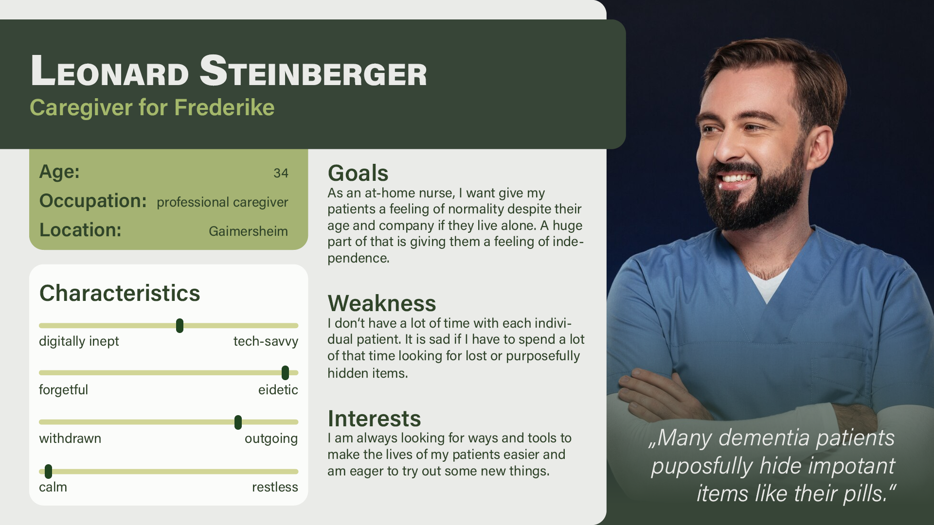 Retrace Primary Persona for a nurse